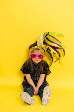 Fringe Co Mini Gold Metallic With Mardi Gras Feather Party Wrap Party Wraps