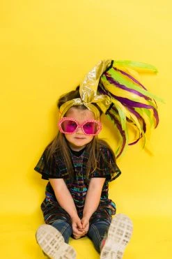 Fringe Co Mini Gold Metallic With Mardi Gras Feather Party Wrap Party Wraps