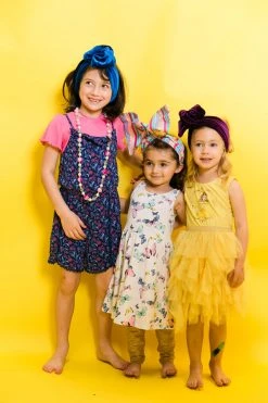 Fringe Co Mini Blue Velvet Party Wrap Kids Shirts