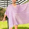 Fringe Co Caftan Club Collection Lavender Sequin Stripe Short Caftan