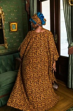 Fringe Co Caftan Club Collection Leopard Long Caftan