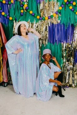 Fringe Co Lavender Iridescent Sequin Long Caftan
