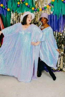 Fringe Co Lavender Iridescent Sequin Long Caftan