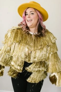 Fringe Co The Golden Girl Tinsel Jacket Totally Tinsel Collection