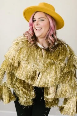 Fringe Co The Golden Girl Tinsel Jacket Totally Tinsel Collection