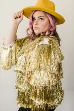Fringe Co The Golden Girl Tinsel Jacket Totally Tinsel Collection