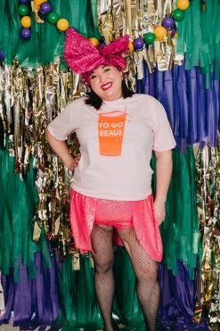 Fringe Co Shop Spring Sparkles Bright Pink Sequin Majorette Shorts