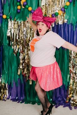 Fringe Co Shop Spring Sparkles Bright Pink Sequin Majorette Shorts