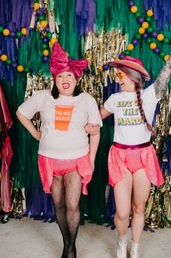 Fringe Co Shop Spring Sparkles Bright Pink Sequin Majorette Shorts