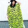 Fringe Co Neon Green Tiger Long Caftan Caftan Club Collection