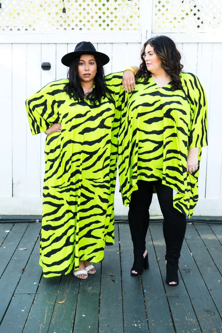 Fringe Co Neon Green Tiger Long Caftan Caftan Club Collection 5 Fringe Co Neon Green Tiger Long Caftan Caftan Club Collection