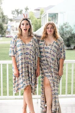 Fringe Co Nude Diamond Embroidered Long Caftan 12 Fringe Co Nude Diamond Embroidered Long Caftan