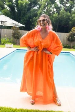 Fringe Co Orange Sequin Long Caftan Caftan Club Collection 13 Fringe Co Orange Sequin Long Caftan Caftan Club Collection