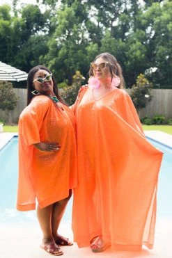 Fringe Co Orange Sequin Long Caftan Caftan Club Collection 14 Fringe Co Orange Sequin Long Caftan Caftan Club Collection