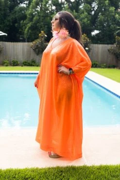 Fringe Co Orange Sequin Long Caftan Caftan Club Collection 11 Fringe Co Orange Sequin Long Caftan Caftan Club Collection