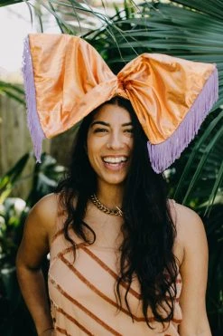 Fringe Co Party Wraps Copper Metallic With Lavender Fringe Party Wrap