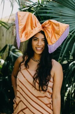 Fringe Co Party Wraps Copper Metallic With Lavender Fringe Party Wrap