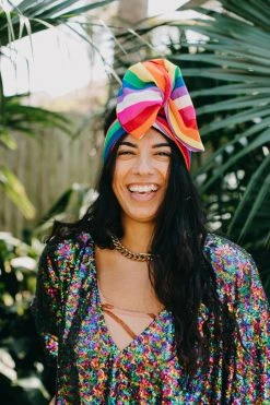 Fringe Co Shop Spring Sparkles Rainbow Chiffon Stripe Party Wrap