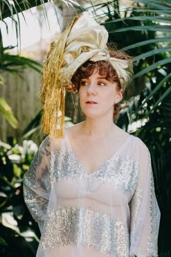 Fringe Co Gold Metallic With Gold Tinsel Trim Party Wrap Party Wraps