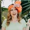 Fringe Co Party Wraps Orange Satin With Orange, Green And White Fringe Party Wrap