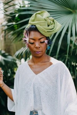 Fringe Co Chartreuse Satin Party Wrap