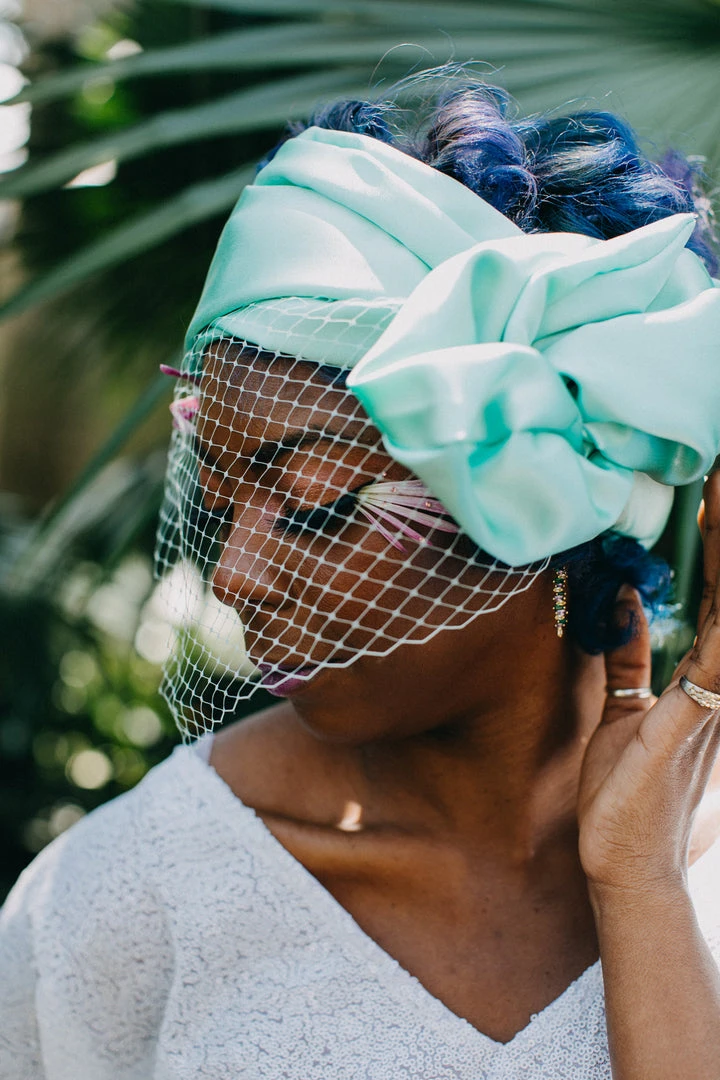 Fringe Co Mint Satin With Mint Veil Party Wrap 5 Fringe Co Mint Satin With Mint Veil Party Wrap