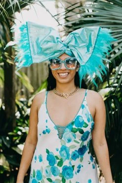 Fringe Co Blue Metallic With Blue Feather Party Wrap Party Wraps