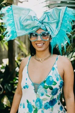 Fringe Co Blue Metallic With Blue Feather Party Wrap Party Wraps