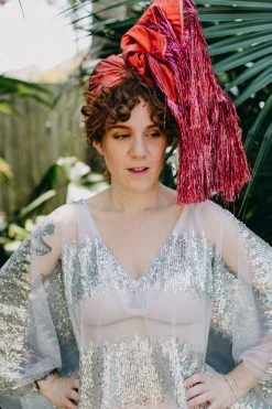 Fringe Co Red Metallic With Pink Tinsel Party Wrap Party Wraps