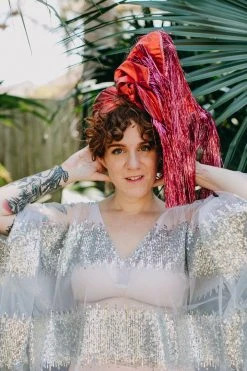 Fringe Co Red Metallic With Pink Tinsel Party Wrap Party Wraps