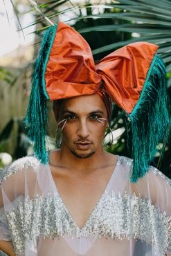 Fringe Co Party Wraps Red Metallic With Teal Tinsel Party Wrap