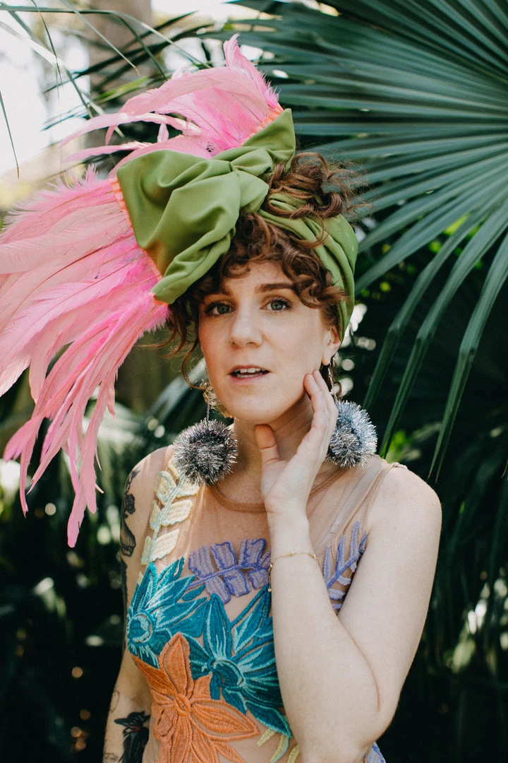 Fringe Co Shop Spring Sparkles Chartreuse Satin With Pink Feather Party Wrap 2 Fringe Co Shop Spring Sparkles Chartreuse Satin With Pink Feather Party Wrap