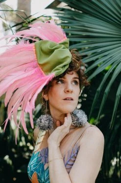 Fringe Co Shop Spring Sparkles Chartreuse Satin With Pink Feather Party Wrap 8 Fringe Co Shop Spring Sparkles Chartreuse Satin With Pink Feather Party Wrap