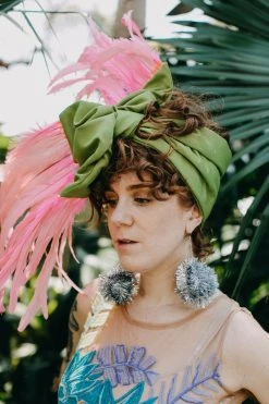 Fringe Co Shop Spring Sparkles Chartreuse Satin With Pink Feather Party Wrap 9 Fringe Co Shop Spring Sparkles Chartreuse Satin With Pink Feather Party Wrap