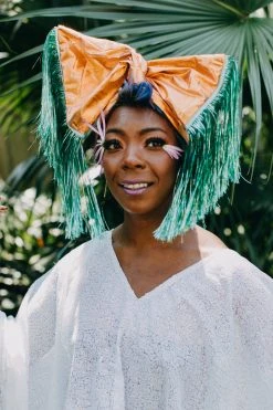 Fringe Co Copper Metallic With Mint Tinsel Party Wrap Party Wraps