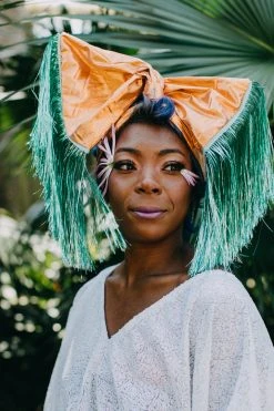 Fringe Co Copper Metallic With Mint Tinsel Party Wrap Party Wraps