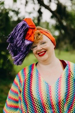 Fringe Co Red Metallic With Purple Tinsel Party Wrap Party Wraps