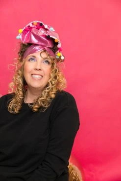 Fringe Co Pink Metallic With Pom Pom Party Wrap