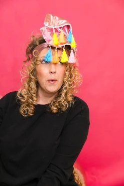 Fringe Co Pink Metallic With Rainbow Tassel Party Wrap