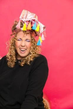 Fringe Co Pink Metallic With Rainbow Tassel Party Wrap