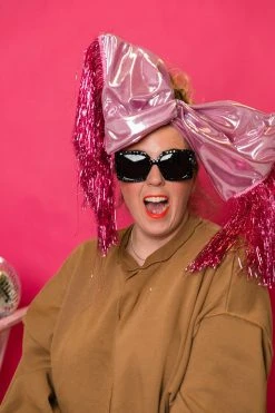 Fringe Co Pink Metallic With Pink Tinsel Trim Party Wrap Party Wraps