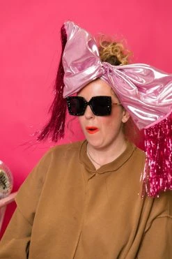 Fringe Co Pink Metallic With Pink Tinsel Trim Party Wrap Party Wraps