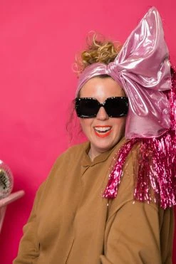 Fringe Co Pink Metallic With Pink Tinsel Trim Party Wrap Party Wraps