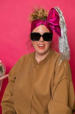 Fringe Co Pink Metallic With Silver Tinsel Trim Party Wrap Party Wraps