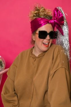 Fringe Co Pink Metallic With Silver Tinsel Trim Party Wrap Party Wraps