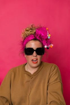 Fringe Co Pink Fabric With Pom Pom Party Wraps