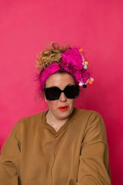 Fringe Co Pink Fabric With Pom Pom Party Wraps