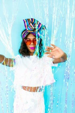 Fringe Co White Sequin High Waisted Pants