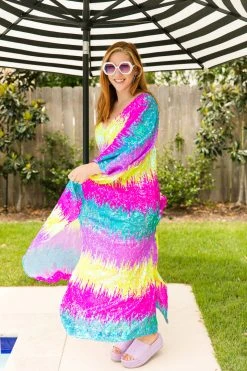 Fringe Co Pastel Firecracker Long Caftan Caftan Club Collection