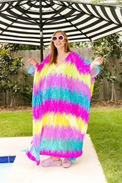 Fringe Co Pastel Firecracker Long Caftan Caftan Club Collection